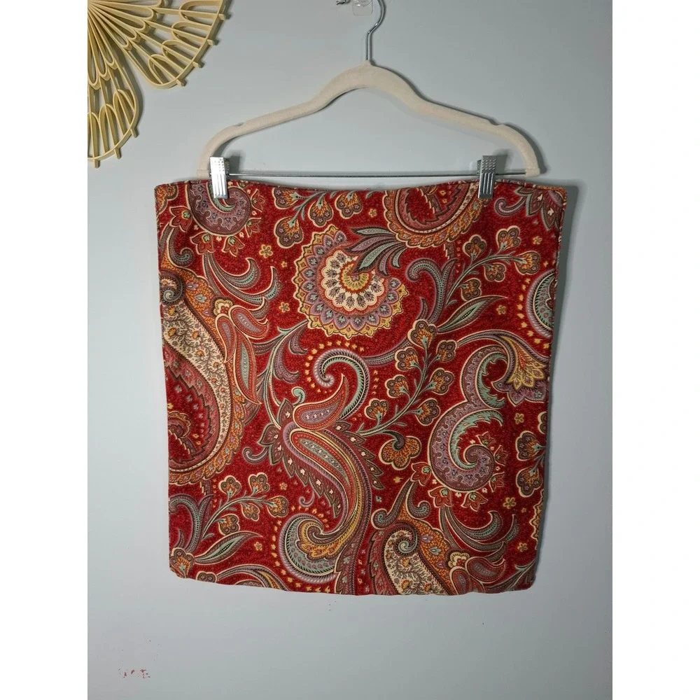 Lauren Ralph Lauren Red Paisley Cotton Pillow Cases Set of 2 19x20